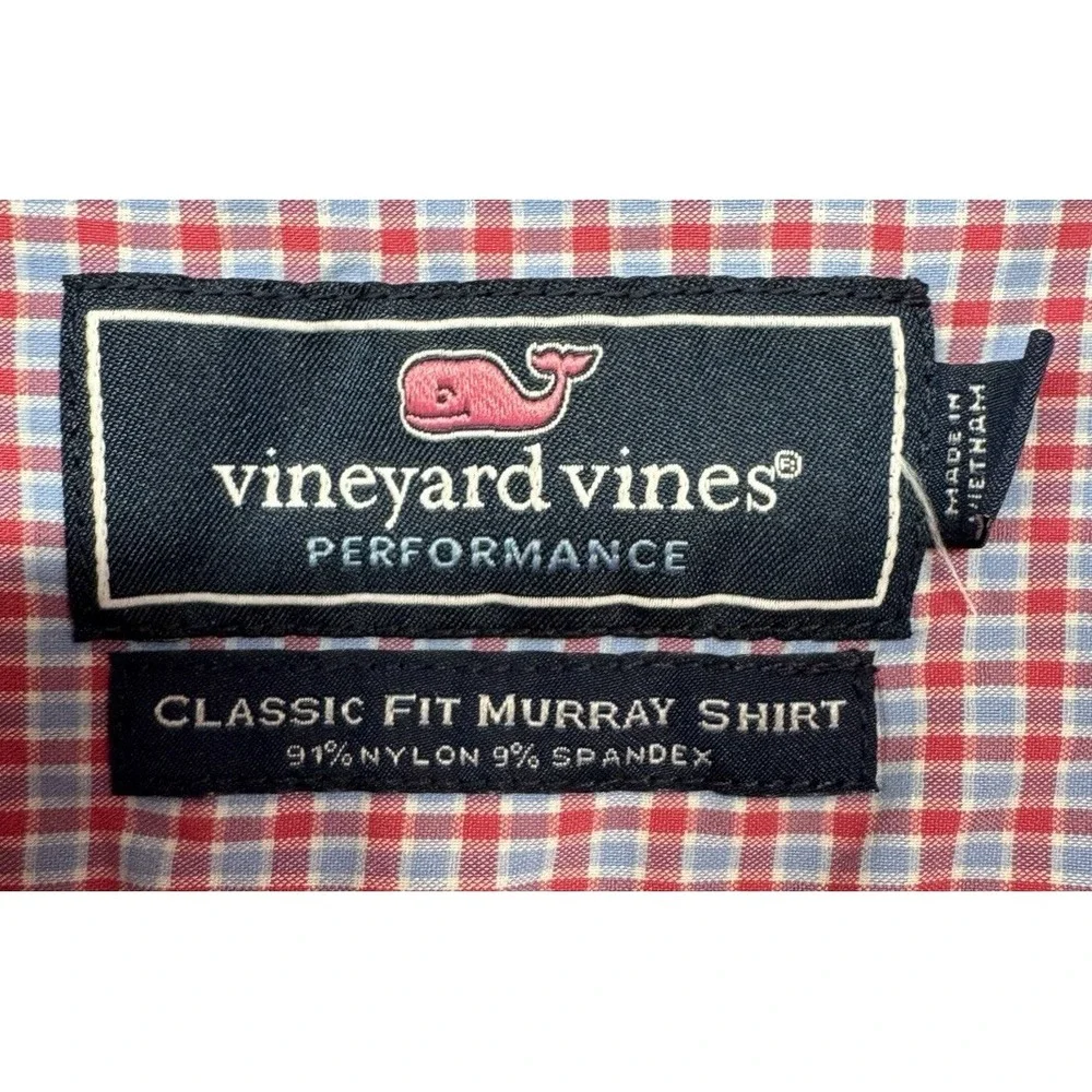 Vineyard Vines Performance Classic‎ Fit Murray Shirt Plaid Men's SIze Large L